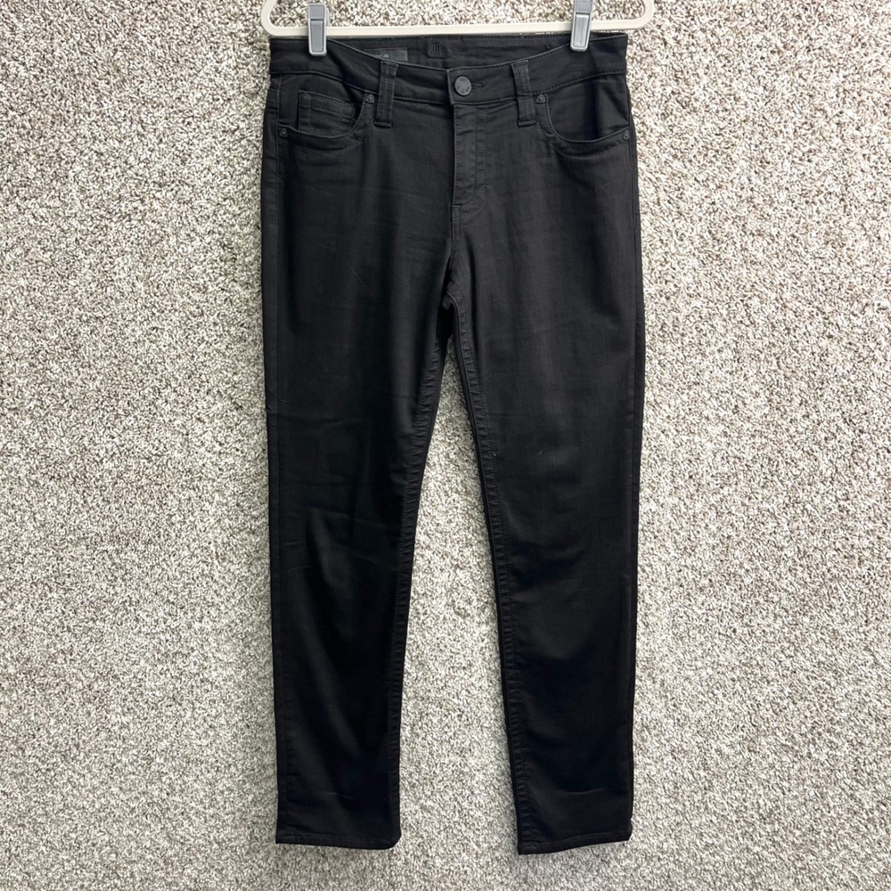 Kut from the Kloth Pants‎ Women's 10 Black Mid-Rise Straight Leg Stretch